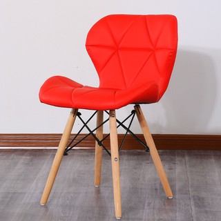 Ghế Eames cánh bướm bọc da chân đan gỗ