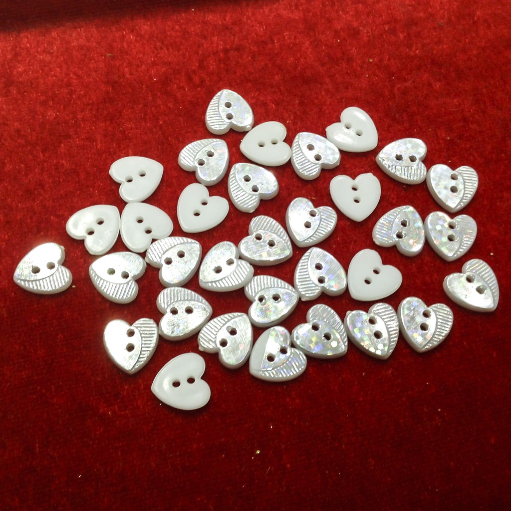 4 Cúc áo trái tim nút sơ mi kiểu size 1.2cm