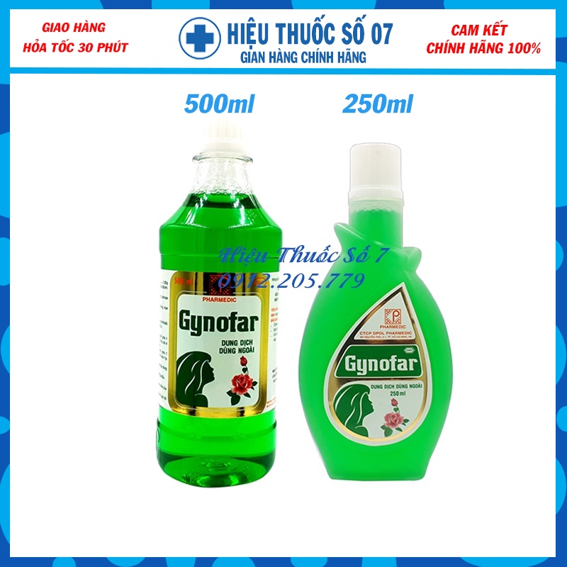 Dung dịch vệ sinh phụ nữ Gynofar, nước rửa phụ khoa chai 250ml và 500ml (Giao hỏa tốc trong HCM)