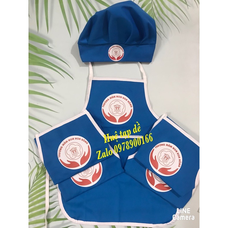 Bộ tạp dề và mũ cho bé mầm non