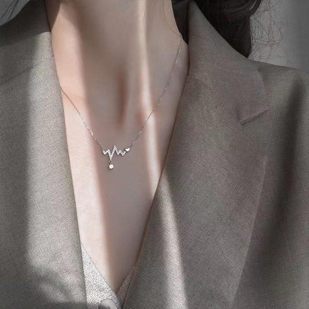 Vòng cổ Nữ Mặt Hình Nhịp Tim Phong Cách Hàn Quốc