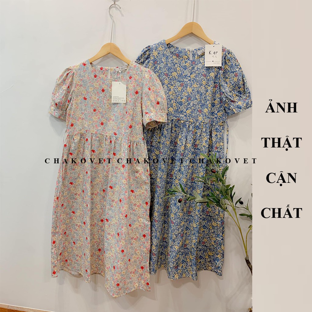 Váy babydoll hoa marry kiểu mới dáng tiểu thư, đầm hoa vintage cộc tay có thắt nơ eo, đầm nữ dự tiệc dáng đẹp -CKV9005 | BigBuy360 - bigbuy360.vn