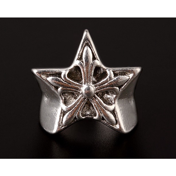 Nhẫn Chrome Heart ngôi sao lớn kim mạ bạc 925 cao cấp.