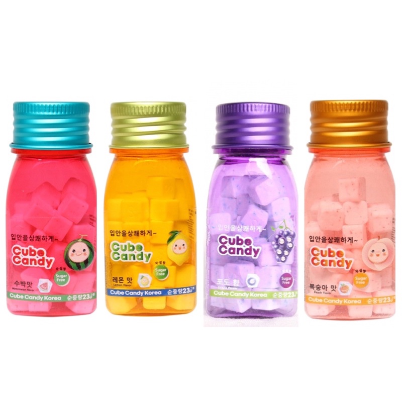 KẸO THE CUBE CANDY LỌ 23G VỊ NHO/ CHANH/ DƯA HẤU/ ĐÀO/ RED BULL- KẸO NGẬM