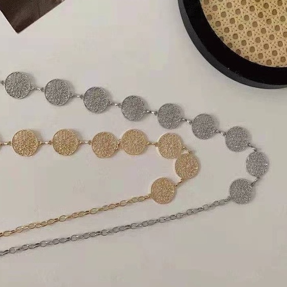 Thắt Lưng Dạng Chuỗi Tròn Bằng Kim Loại Phong Cách Âu Mỹ