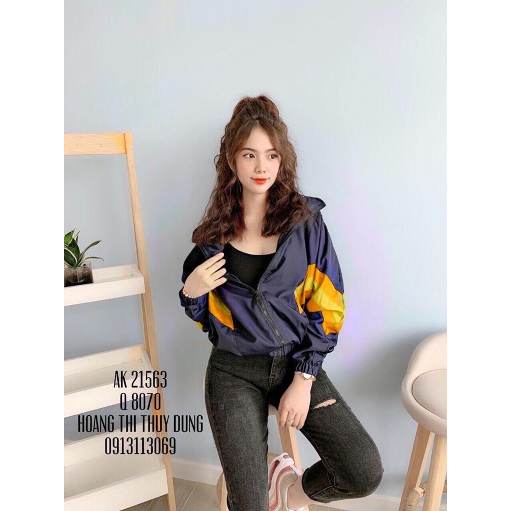 Áo khoác nữ Áo khoác nữ gió dù 2 lớp chống nắng phối viền ngộ nghĩnh-dễ thương