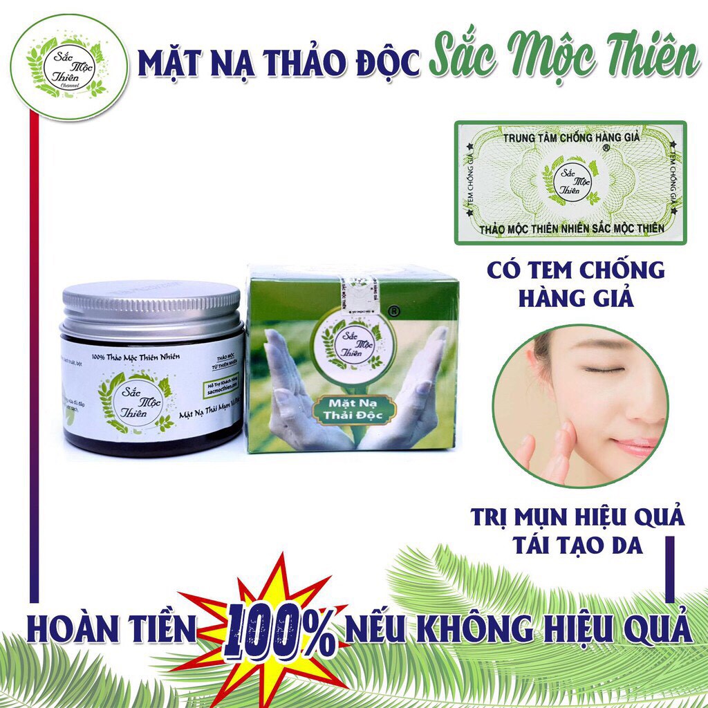 Mặt Nạ Thải Độc Sắc Mộc Thiên - Đẩy Mụn Ẩn Thải Độc Tố - Đẩy Nhanh Tái Tạo Da Giá Sỉ