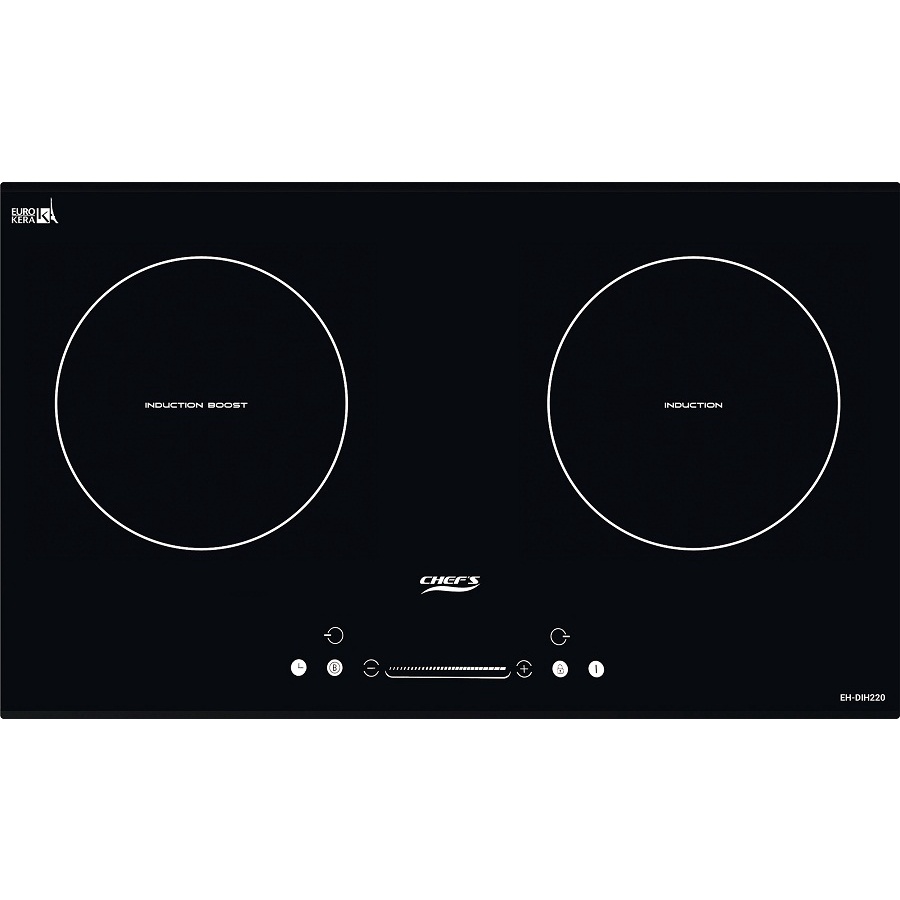 Bếp Từ Đôi Chefs EH-DIH220 - 720mm x 430mm, Màu Đen, Công nghệ Inverter