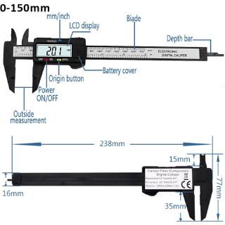 Electronic Digital Caliper with Plastic Material and Size 0-100 / 150mm