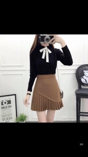 CHÂN VÁY DẠ XẾP LI THIẾT KẾ
