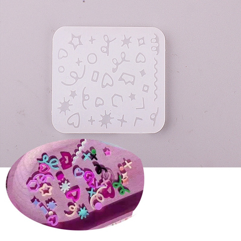 Khuôn Silicone Làm Móc Khóa Resin Epoxy Pha Lê Cát Chảy