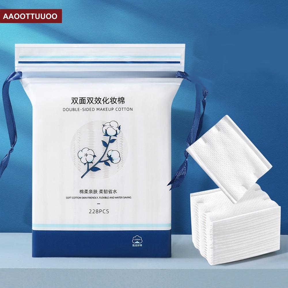 [Hàng mới về] Set 228 miếng bông tẩy trang ba lớp cotton dày sử dụng một lần