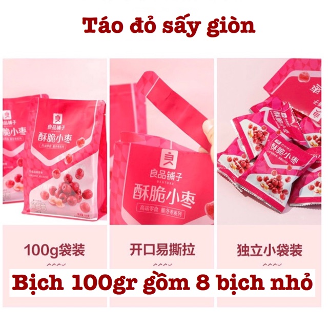 Táo đỏ sấy giòn, táo đỏ tân cương sấy khô giòn ngọt Bestore