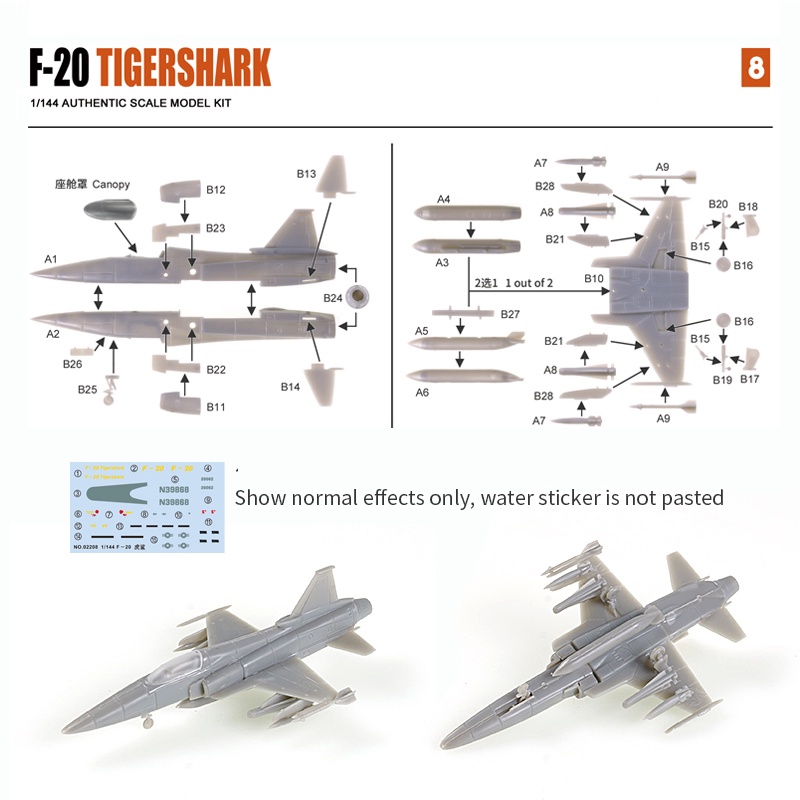 Mô Hình Máy Bay Chiến Đấu USA F15C Eagle F16XL FA18 Hornet F20 Bằng Nhựa Tỉ Lệ 1/144