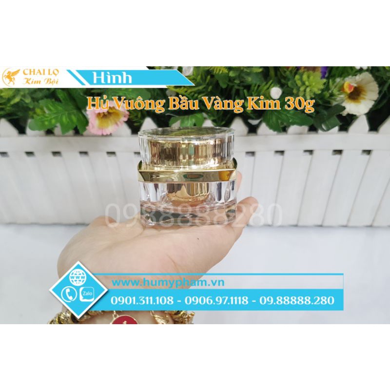 CHAI LỌ MỸ PHẨM - Hủ Đựng Kem Vuông Bầu 30g