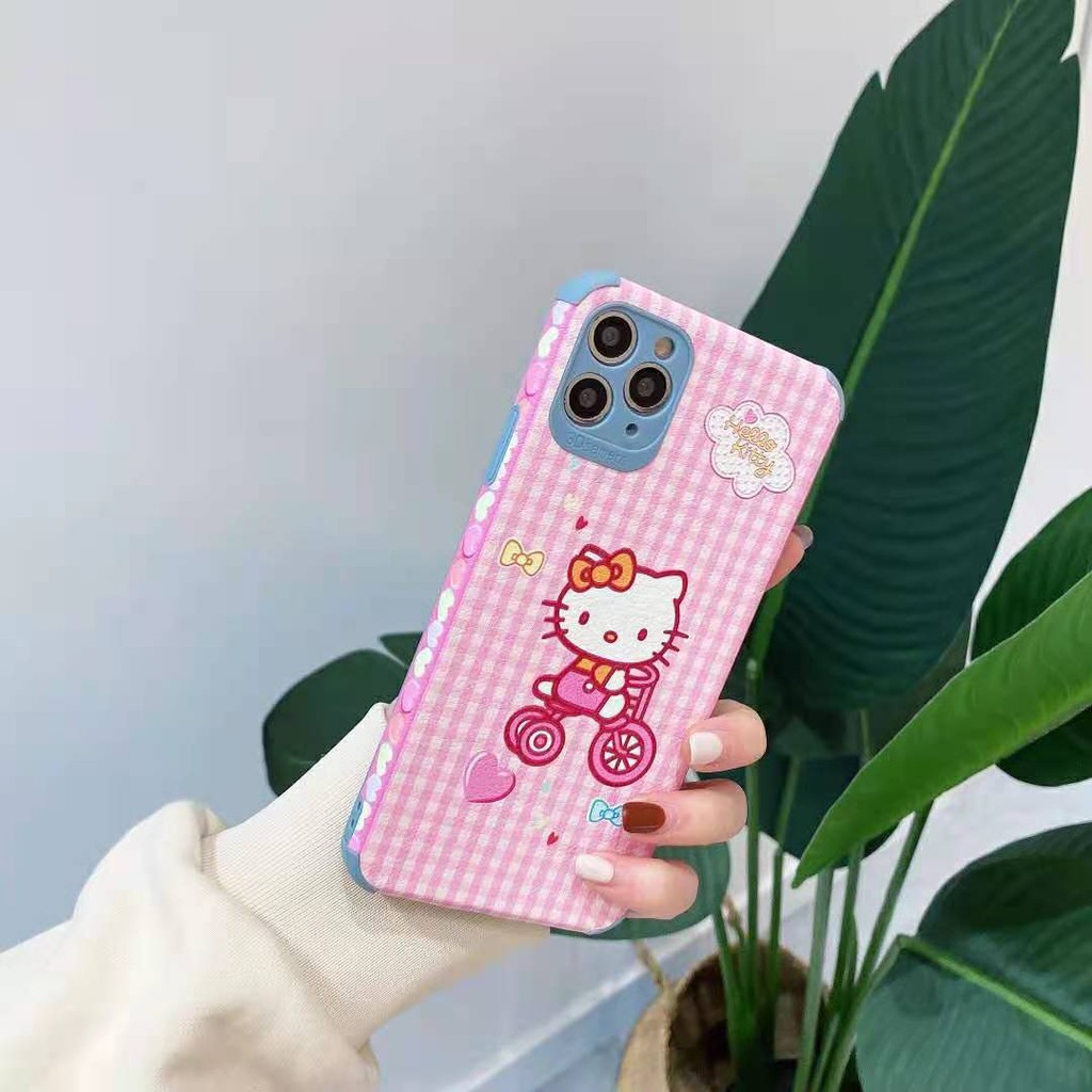 Ốp Điện Thoại Da In Hình Hello Kitty Đáng Yêu Cho Iphone 11 12 Pro Max Xs Xr 7 Plus