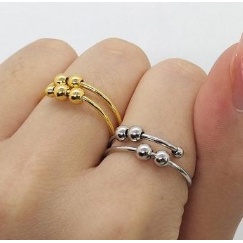 Nhẫn Hở Dạng Hạt Thời Trang unisex Giảm Căng Thẳng