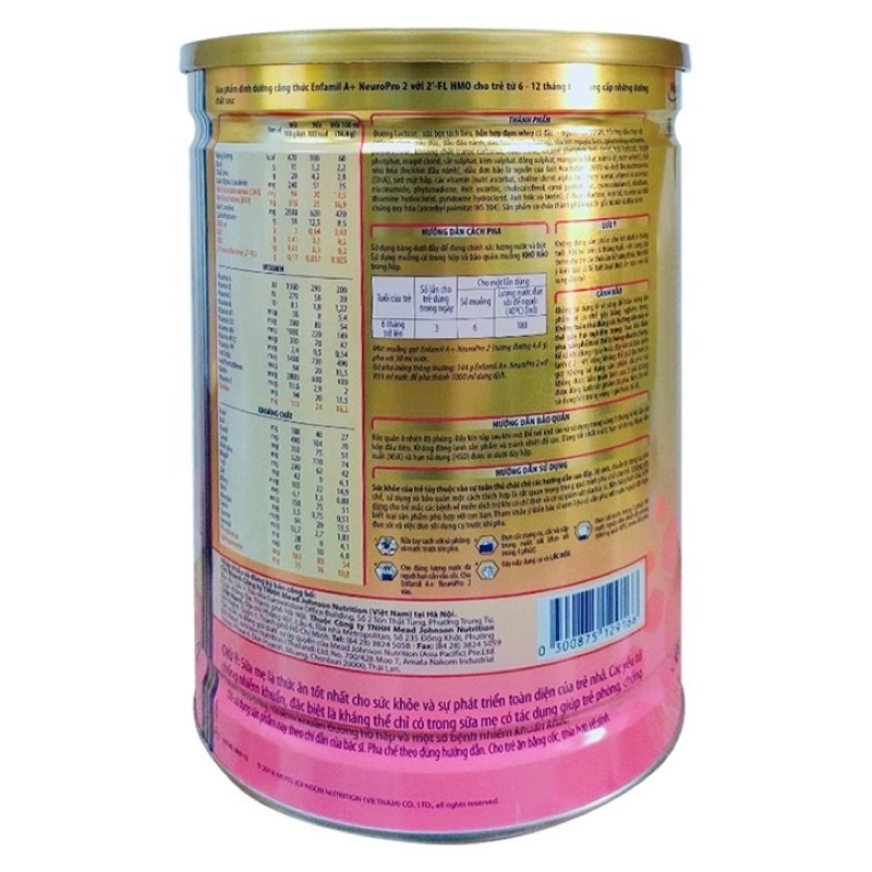 Sữa bột Enfamil 2 1.7kg (mẫu mới)