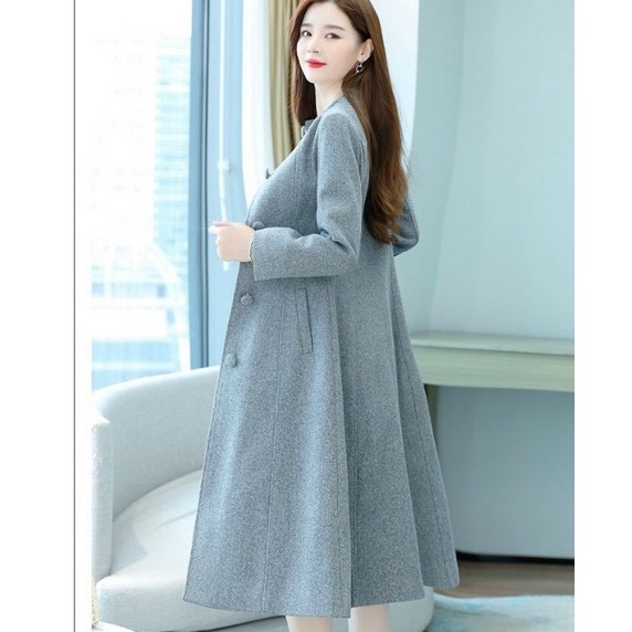 Áo Khoác Nữ Dáng Dài - Áo Dạ Cổ Đứng Dáng Xoè Cao Cấp Quảng Châu Siêu Ấm Sang Trọng | BigBuy360 - bigbuy360.vn