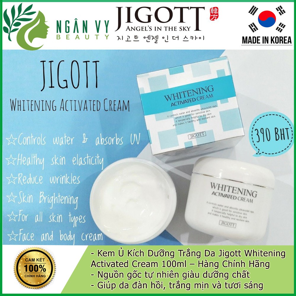 [Mỹ Phẩm Hàn Quốc]Kem Ủ Kích Dưỡng Trắng Da Jigott Whitening Activated Cream 100ml – Hàng Chính Hãng