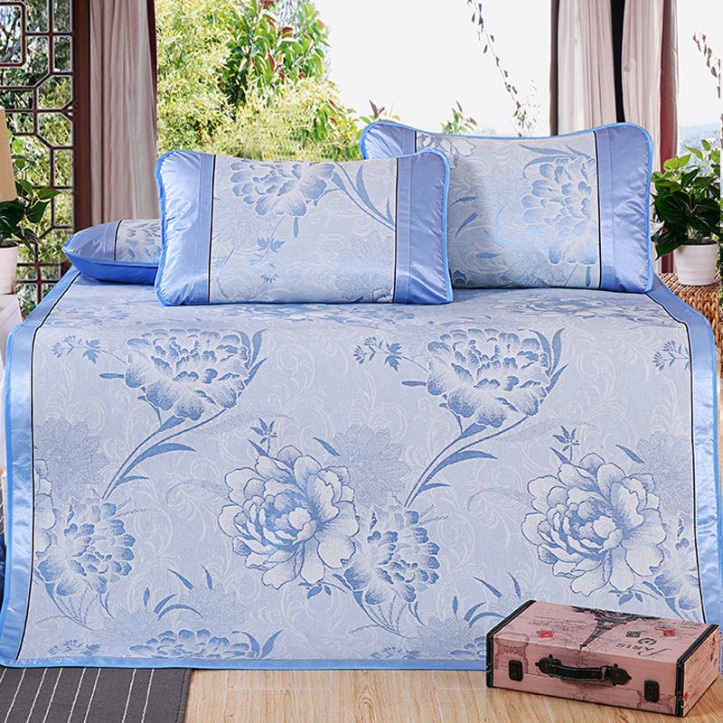 ♛Bộ Thảm Trải Giường Bằng Lụa Mát Kích Thước 0.9M 1.2M 1.8m 1.5m