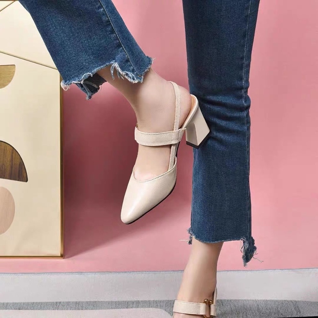 Giày Sandal Cao Gót Bằng Da Hở Ngón Thời Trang Mùa Hè 2022 Dành Cho Nữ