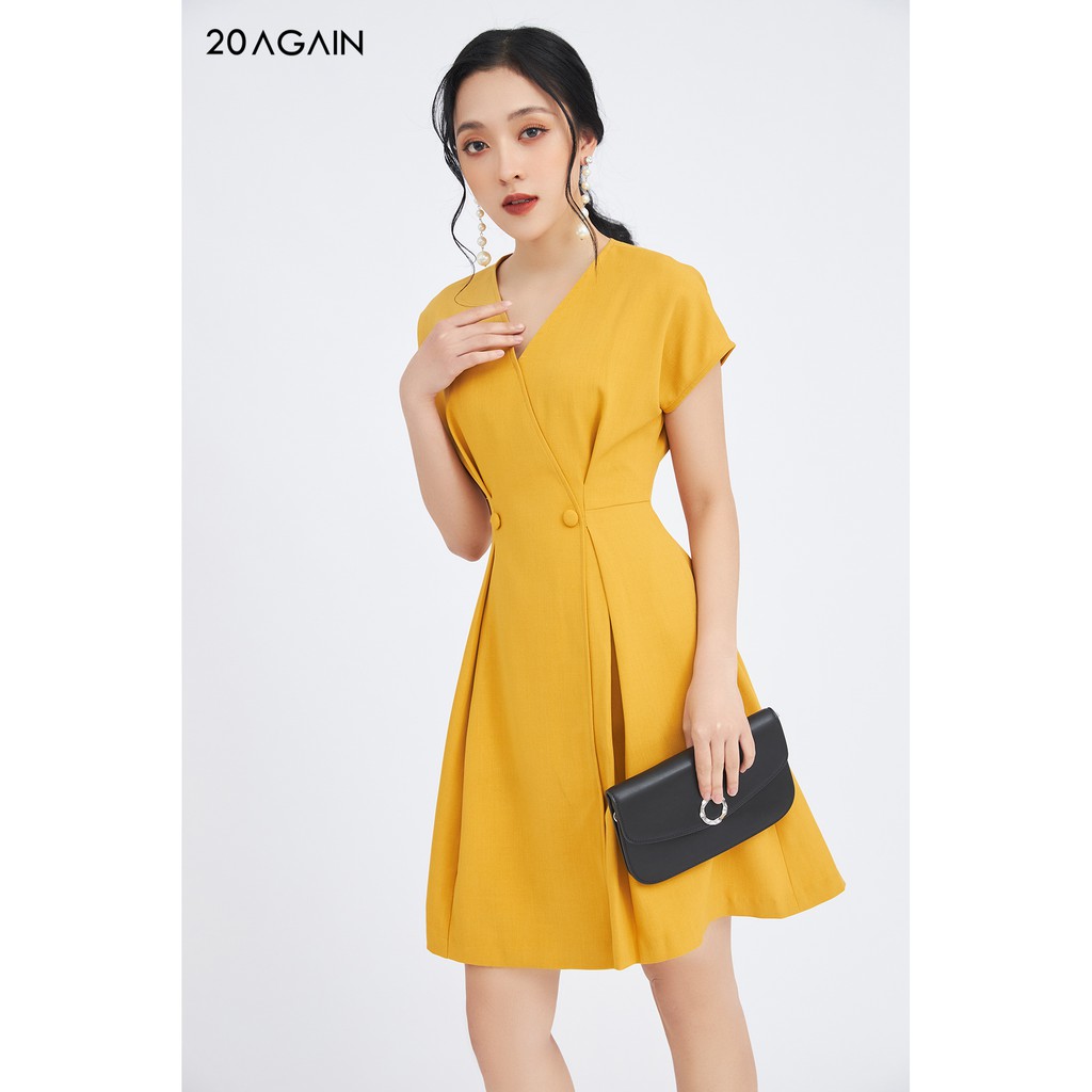 Đầm xòe ngắn tay liền vai vạt chồng - 20 Again - DEA1118