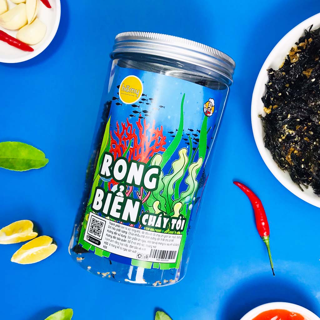 Rong biển cháy tỏi hũ pet 170g đồ ăn vặt Hà My | BigBuy360 - bigbuy360.vn