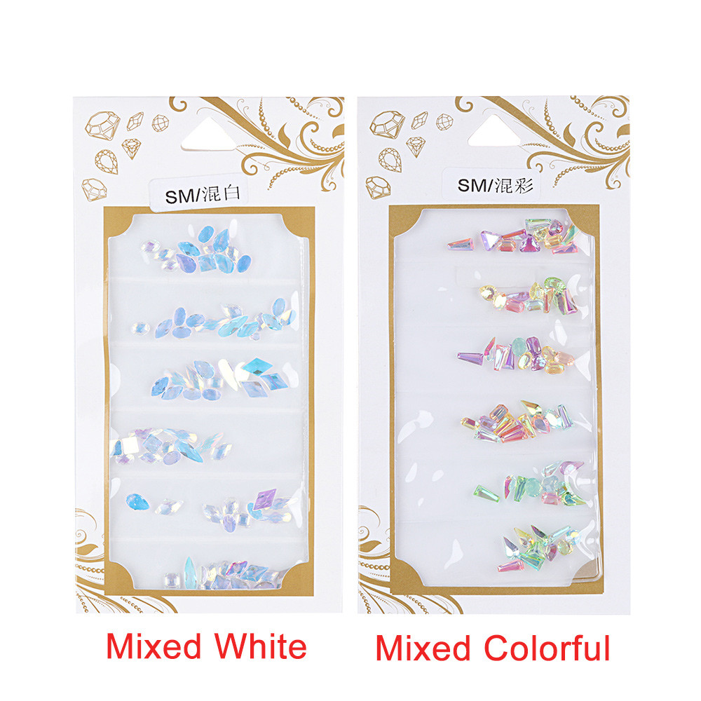 [Hàng mới về] Đá kim cương trang trí móng 3D tự làm nhiều kích thước và màu sắc