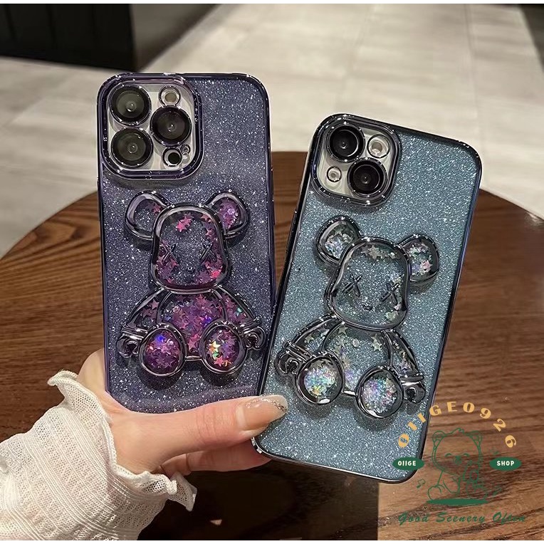 Ốp Điện Thoại Mềm Mạ Điện Hình Gấu Violent 6D Cho Iphone 14 / 13 / 12 Pro Max