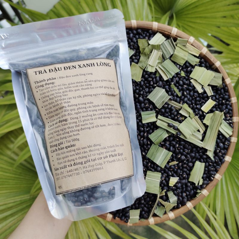 TRÀ ĐẬU ĐEN XANH LÒNG 500G .