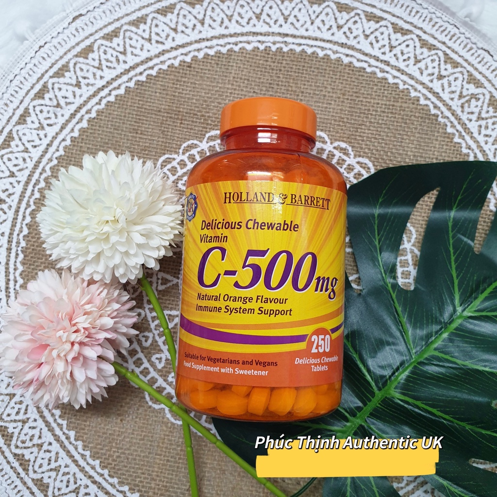 Viên Uống Bổ Sung Vitamin C 500mg 100 Viên Holland & Barrett  cuối T11/23