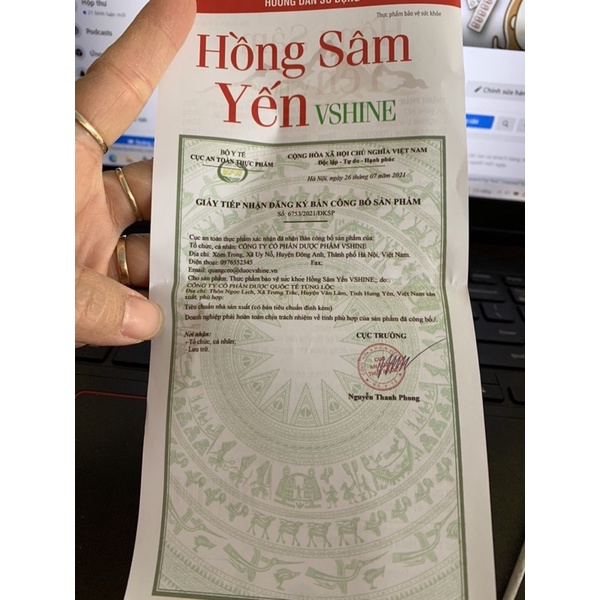 Thạch Hồng Sâm Yến Vshine