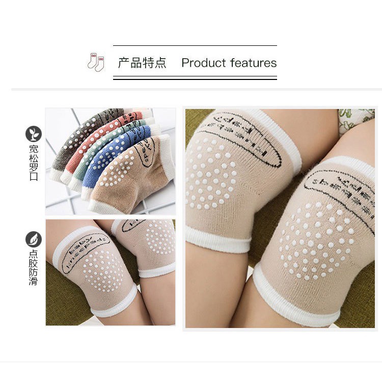 Tất Tập Bò Bảo Vệ Đầu Gối Có Chống Trượt Cho Bé Mã Viền Đẹp