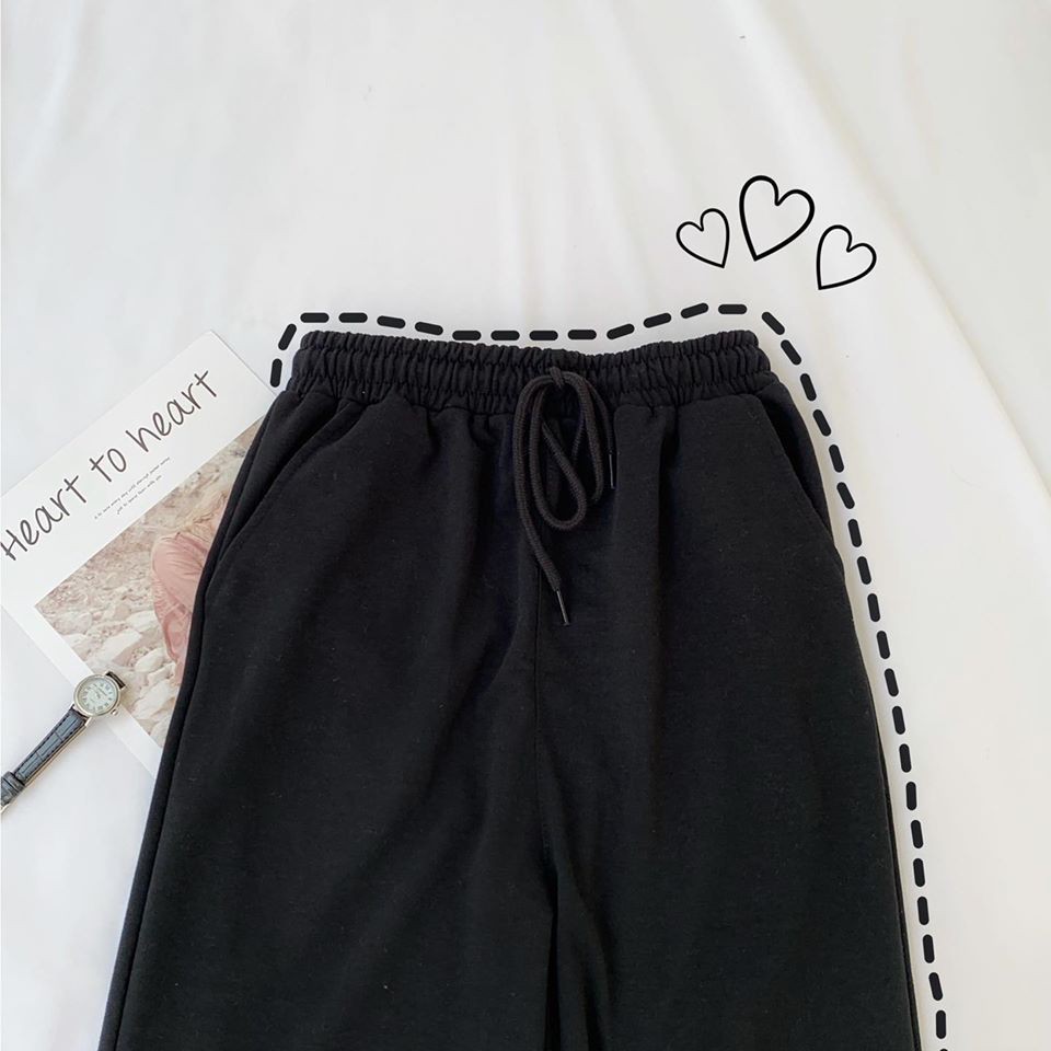 &lt; TẶNG GIẤY THƠM &gt; Quần Baggy suông rách gối - Vải Thun Hàn Quốc Chính Phẩm [ Form chuẩn UNISEX ]