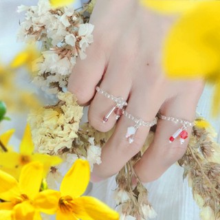 Nhẫn kết hạt cườm phong cách Hàn Quốc