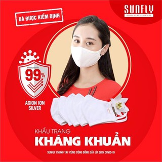 Khẩu trang vải 2 lớp sunfly, kháng khuẩn, kháng tia uv làm từ công nghệ nano ion bạc