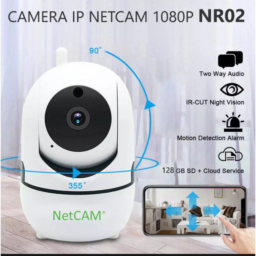 Camera giám sát quan sát được vào ban đêm Netcam Nr02 IP WiFi connect