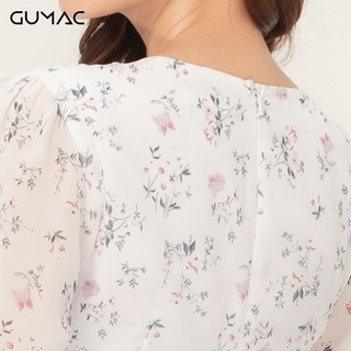 Đầm hoa phối nút bọc GUMAC DA9105