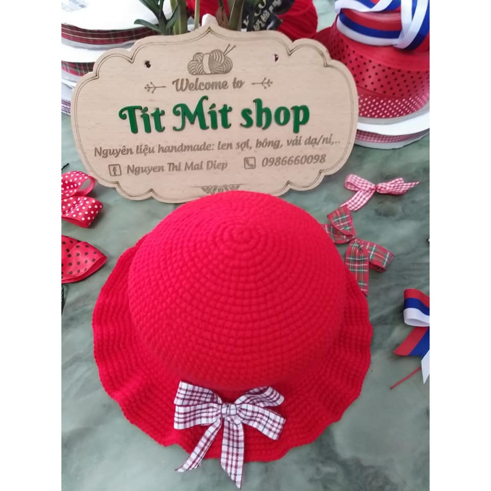 Ruy băng kẻ trang trí mũ, làm đồ handmade