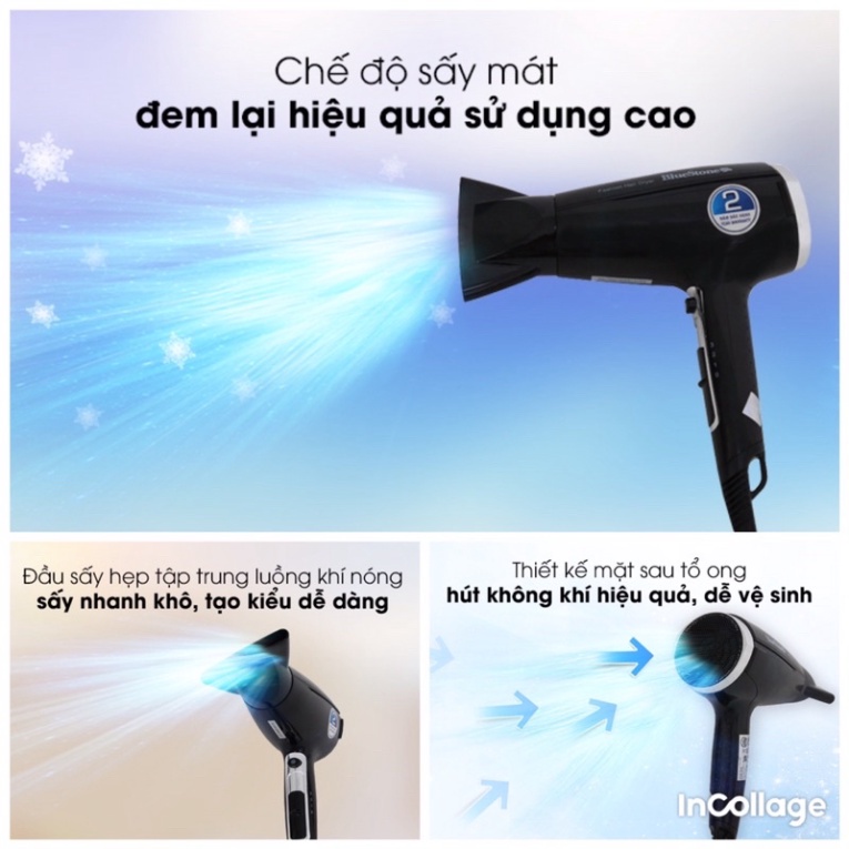 Máy sấy tóc Bluestone HDB-1846 công suất 2100W tự động ngắt khi quá nhiệt