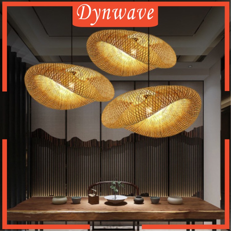 [DYNWAVE] Vintage Bamboo Chandelier Lamp Pendant Light Wicker Lighting for Home Decor