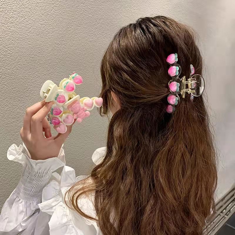 Kẹp Tóc Hình Hoa Hồng/Gấu/Cá Mập Bằng Acrylic Thời Trang Hàn Quốc Mới Nhất