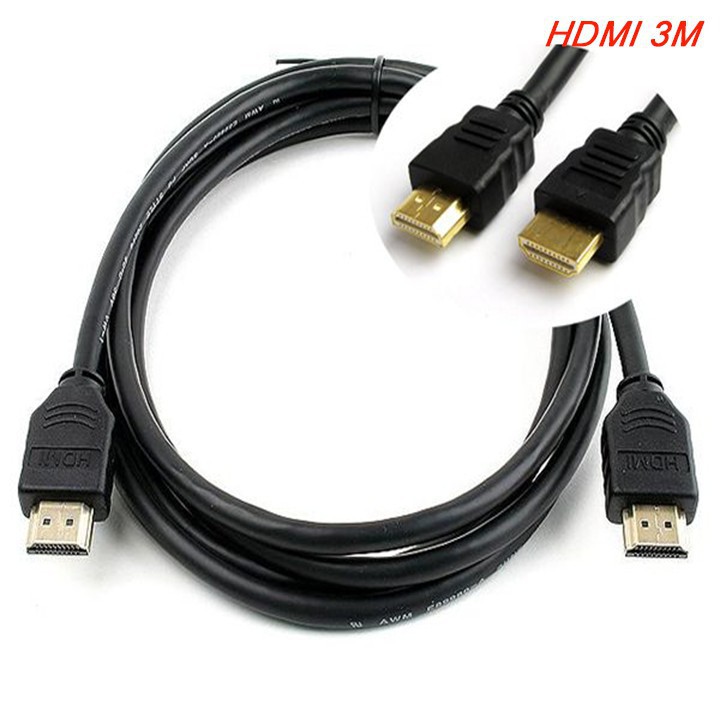 Cáp HDMI 7.0 Tròn Đen chống nhiễu cực tốt 3M chính hãng.