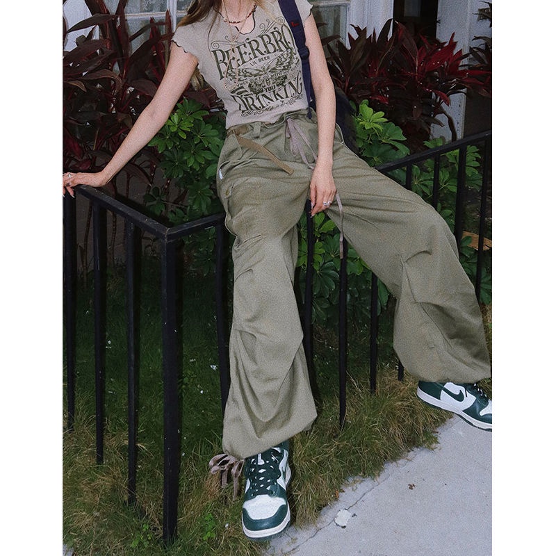 Quần Yếm Xếp Ly Phong Cách Retro Đường Phố Mỹ Thiết Kế Mới Dành Cho Nam Nữ