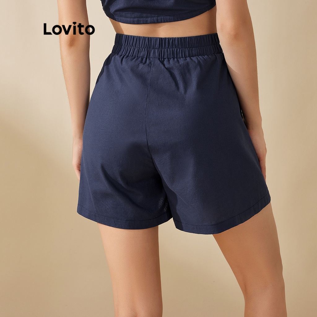Lovito Quần Short Thun Trơn L20D1285 (Xanh Dương)