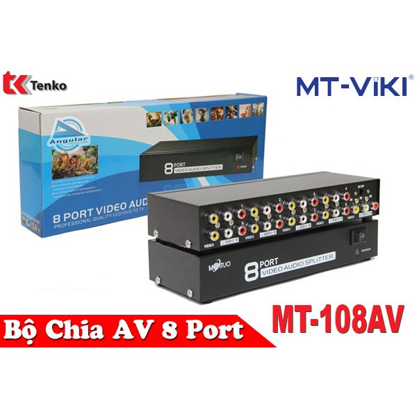 [Mã 252ELSALE hoàn 7% đơn 300K] Bộ chia tín hiệu AV 1 ra 8 cổng MT-108AV MT-ViKi