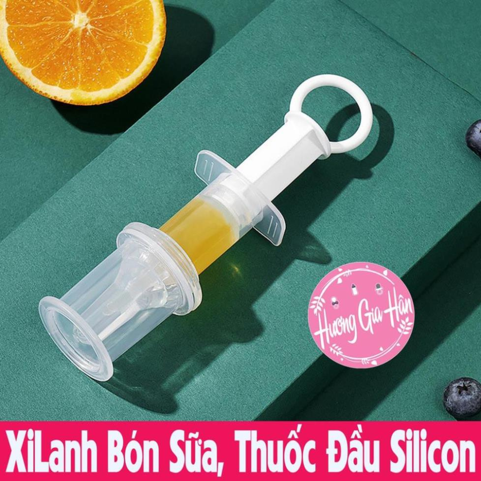 Dụng Cụ Ống Bơm Xilanh Cho Bé Uống Thuốc, Sữa, Nước Hoa Quả Đầu Silicon Mềm [Thanh Mai Shop]