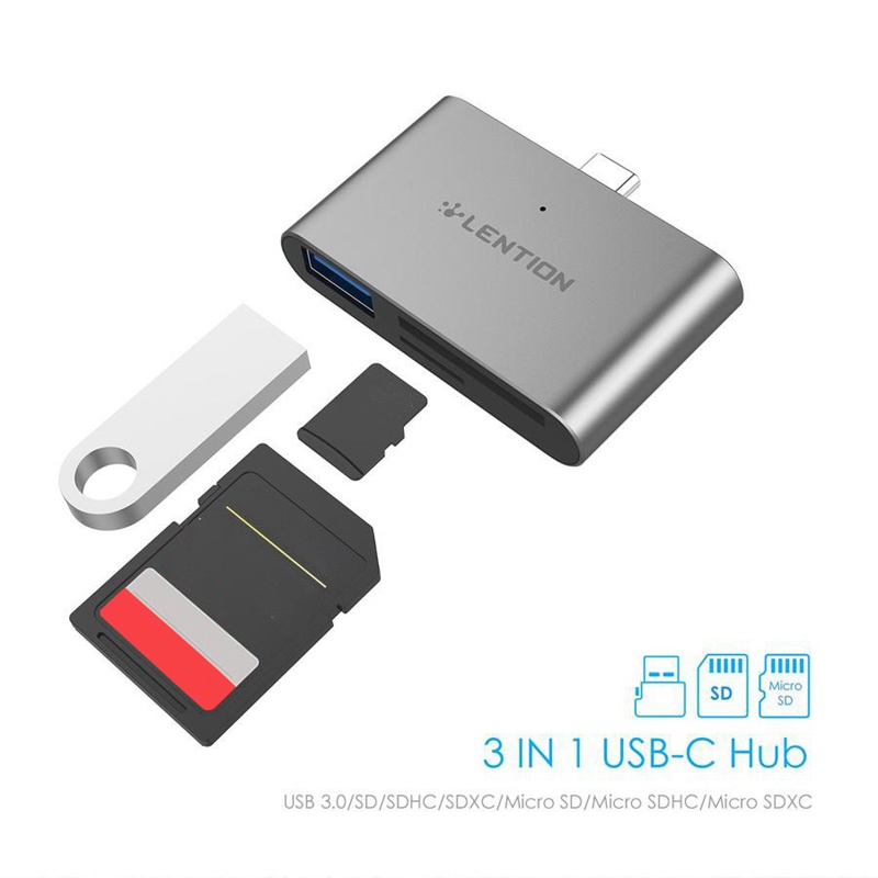 Đầu Đọc Thẻ Cs15 Chuyển Đổi Usb C Sang Sd / Micro-Sd Usb 3.0 Cho Macbook Pro2018 2019 Ipad Pro & Mac Airgray