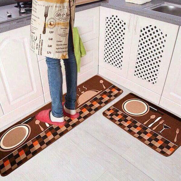 Bộ thảm nhà bếp 3D tiện dụng họa tiết bắt mắt